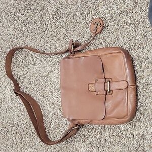 Harbour 2nd Genuine Leather Cognac  brown Messenger Croossbody bag.